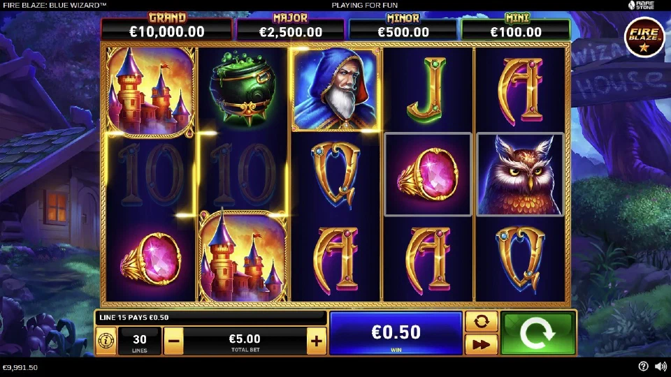 Interfaz de Blue Wizard utilizada para sus preguntas frecuentes